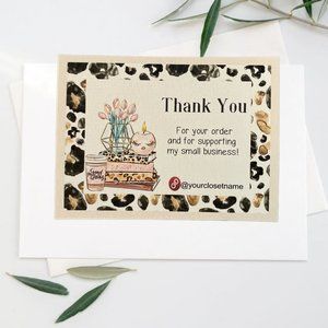 Books And High Heels Cheetah Print Thank You Card